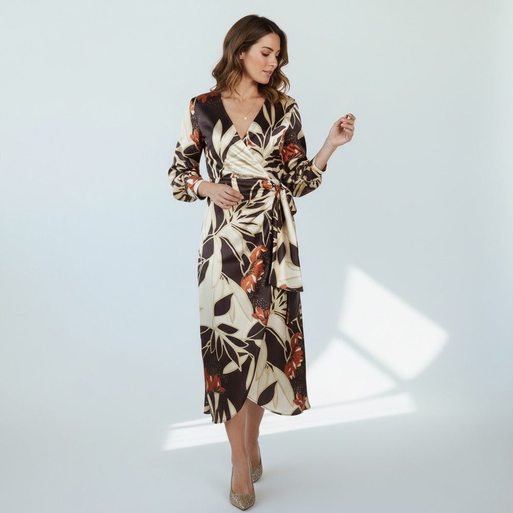 NWT Sam Edelman Floral Wrap Midi Dress – Size 6